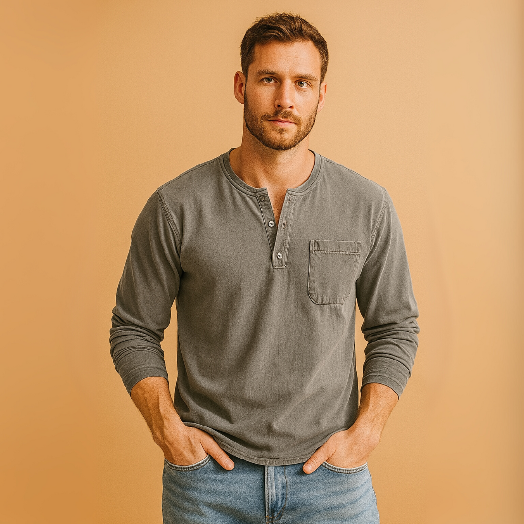 Vintage Heren Shirt met Lange Mouwen – Tijdloze Stijl & Comfort