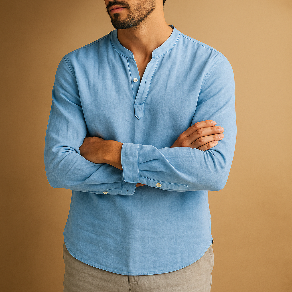 Urban Lin Overhemd voor Heren – Lichtgewicht Linnenlook Shirt met Moderne City-Stijl