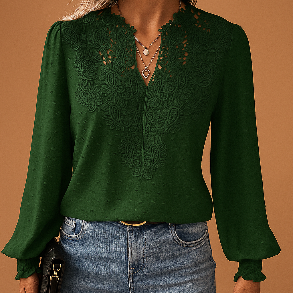 Luxe Kanten Blouse met V-hals