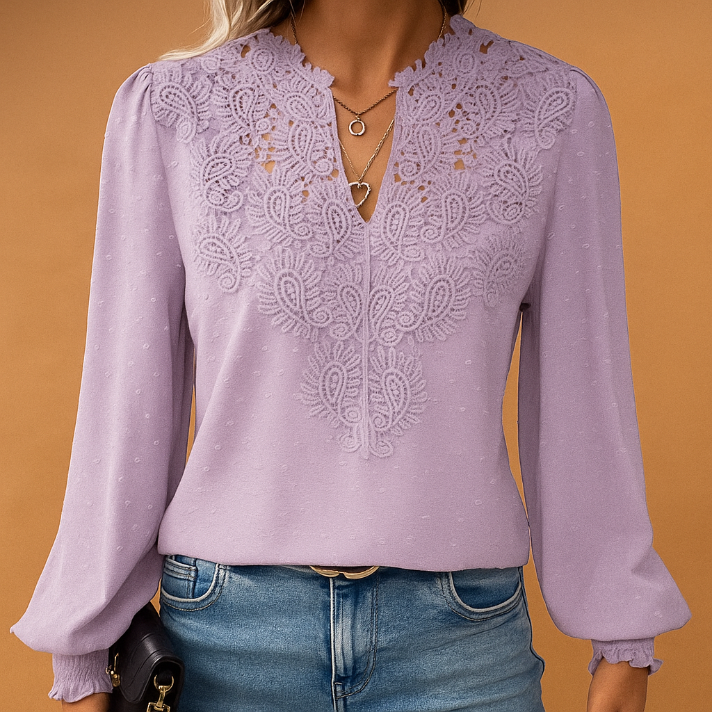 Luxe Kanten Blouse met V-hals