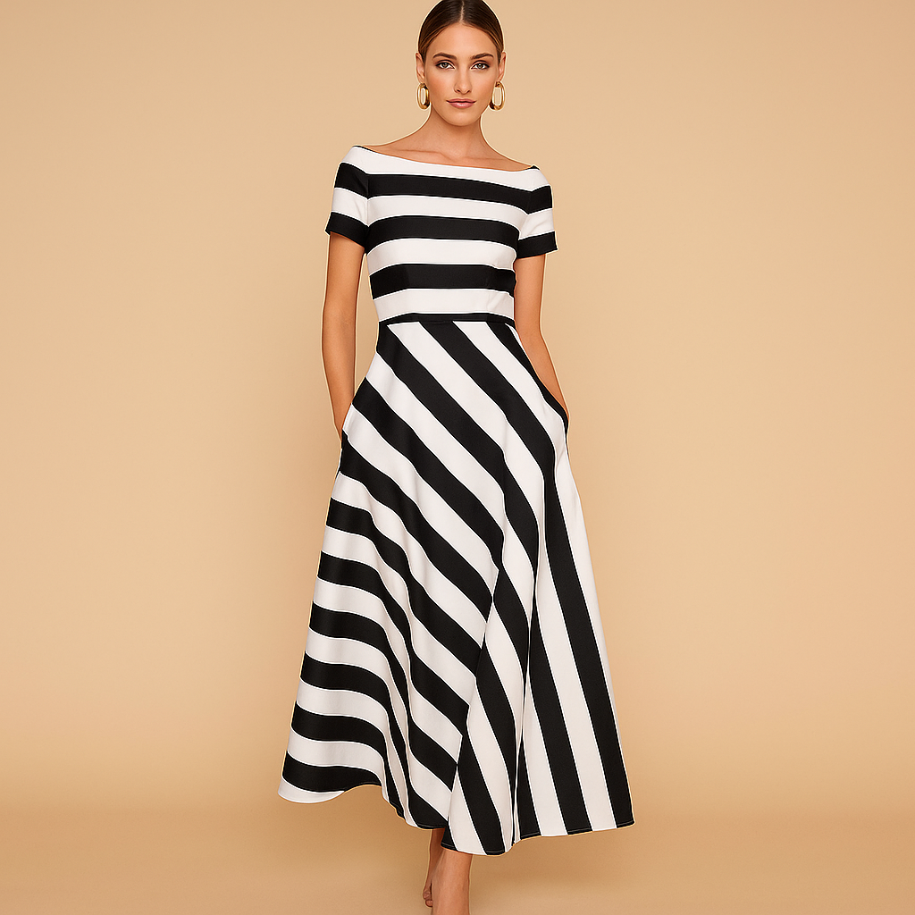 Elegante Gestreepte Jurk – Tijdloos en Comfortabel
