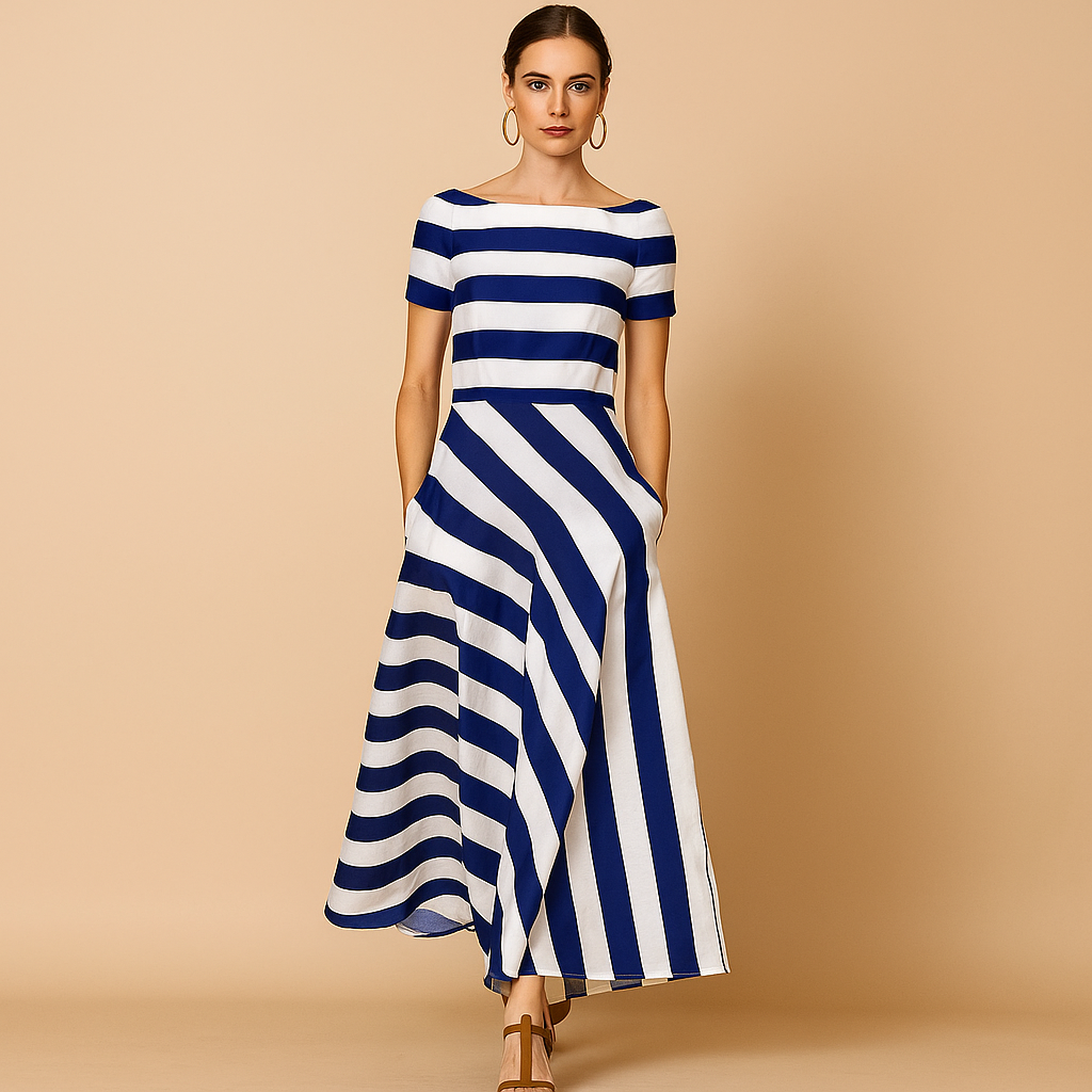 Elegante Gestreepte Jurk – Tijdloos en Comfortabel