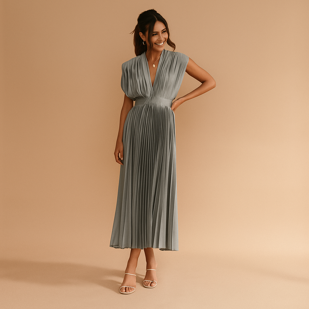 Elegante Lange Satijnen Jurk met Split – Perfect voor Feestjes & Speciale Gelegenheden