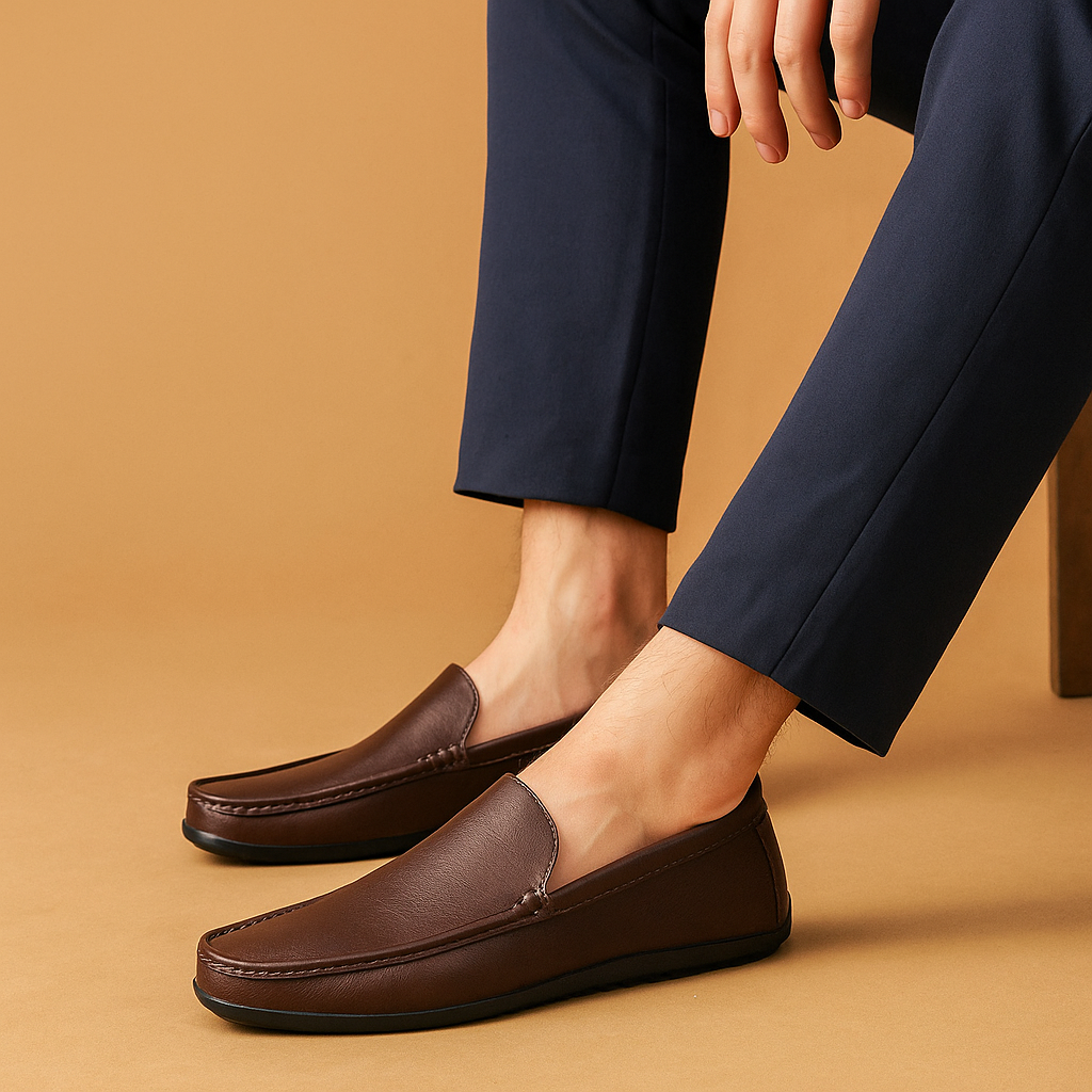 Klassieke Handgemaakte Leren Loafers – Comfortabele & Stijlvolle Hereninstappers