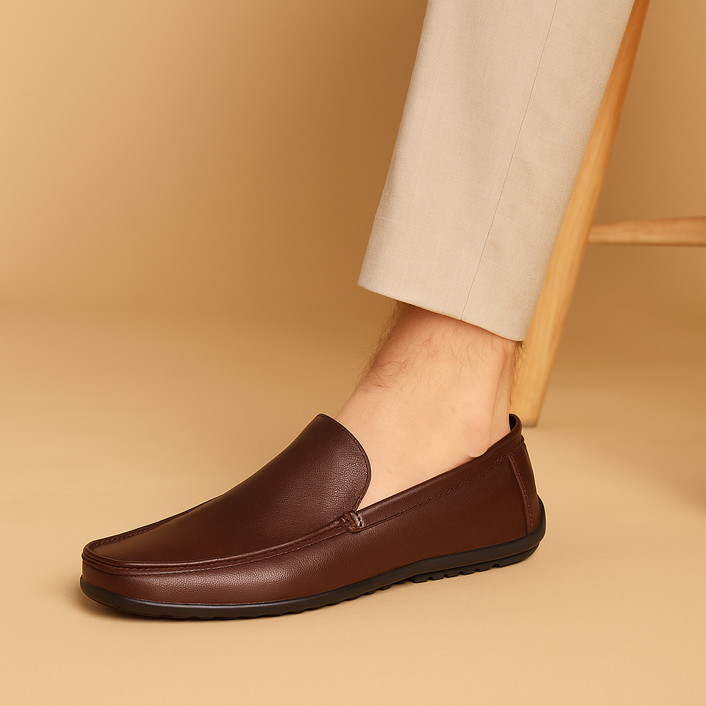 Klassieke Handgemaakte Leren Loafers – Comfortabele & Stijlvolle Hereninstappers