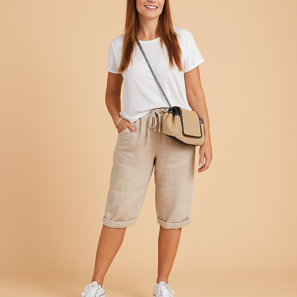 Dames Shorts Katoen en Linnen Zak Casual