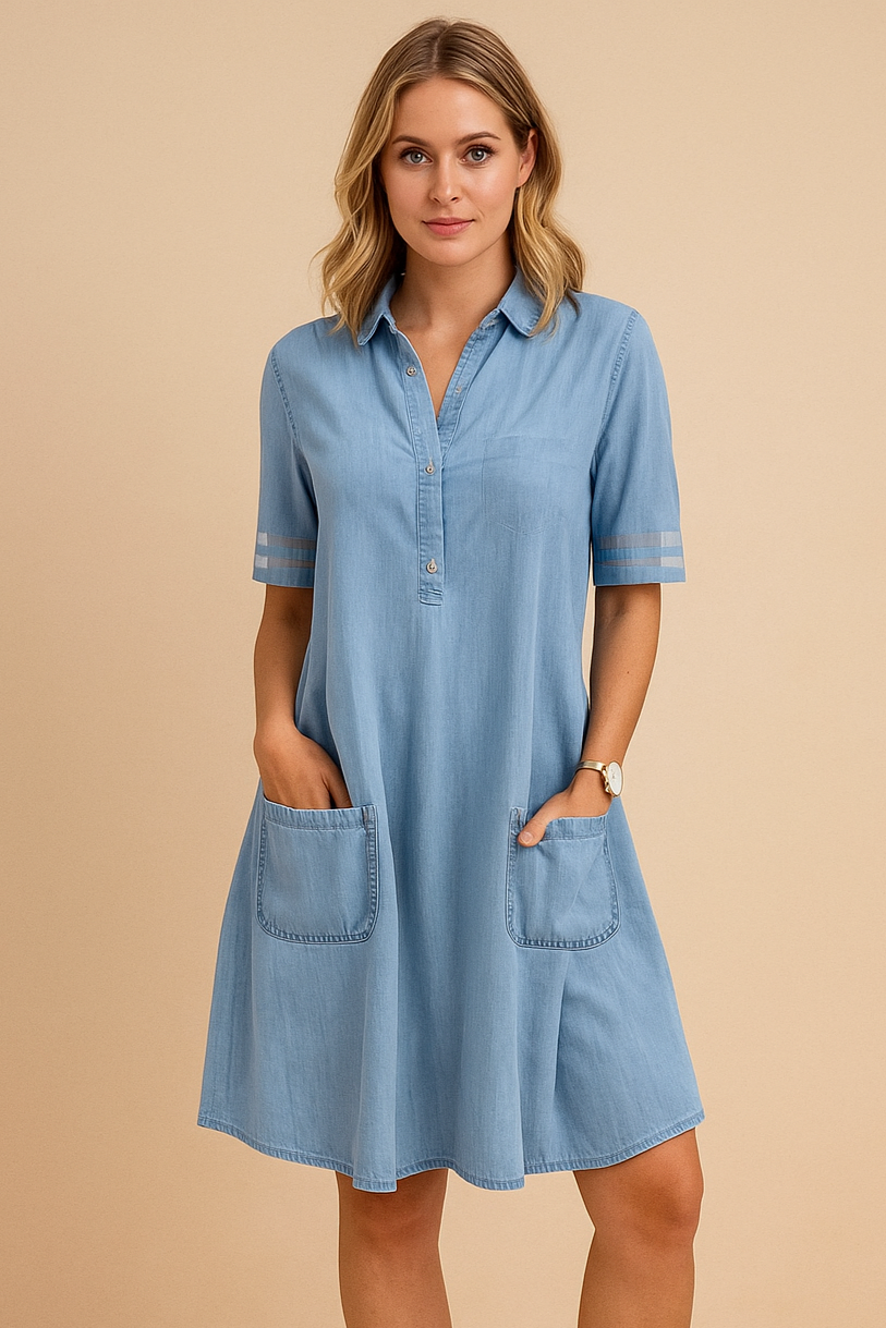 Stijlvolle Zomerjurk voor Dames – Elegante Midi Jurk met V-hals en Mouwloos Design