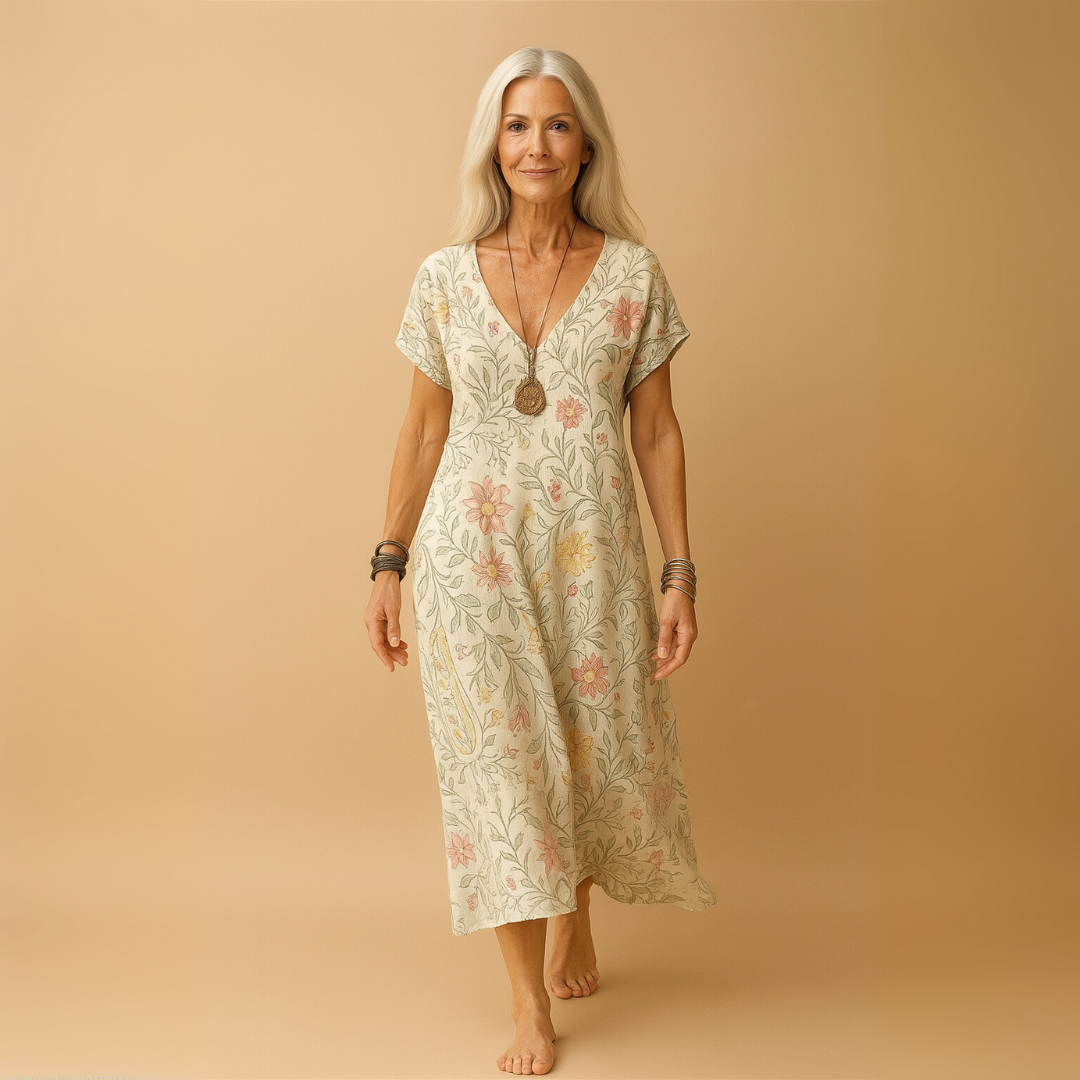 Vintage Ombre Damesjurk – Elegante Zomerjurk met Kleuroverloop