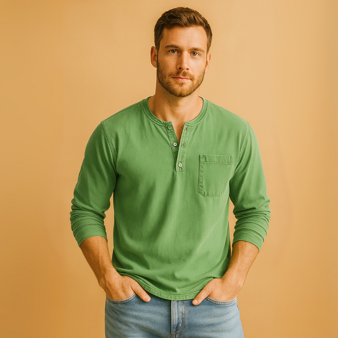Vintage Heren Shirt met Lange Mouwen – Tijdloze Stijl & Comfort
