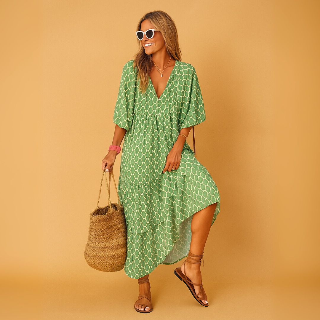 Elegante Boho Jurk voor Zomer – Luchtige Maxi Jurk met Kanten Details