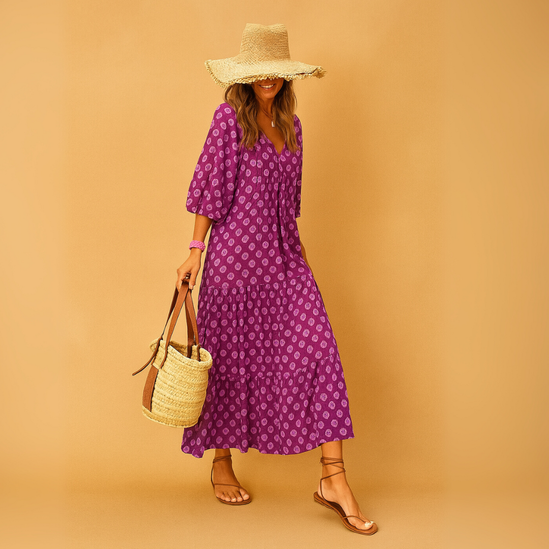 Elegante Boho Jurk voor Zomer – Luchtige Maxi Jurk met Kanten Details