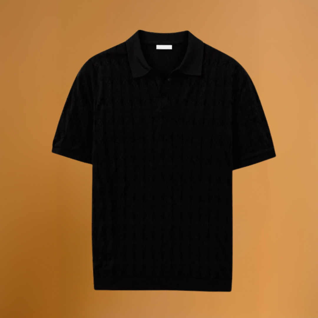 Premium V-hals Kabelbrei Polo – Klassiek, Comfortabel & Verfijnd