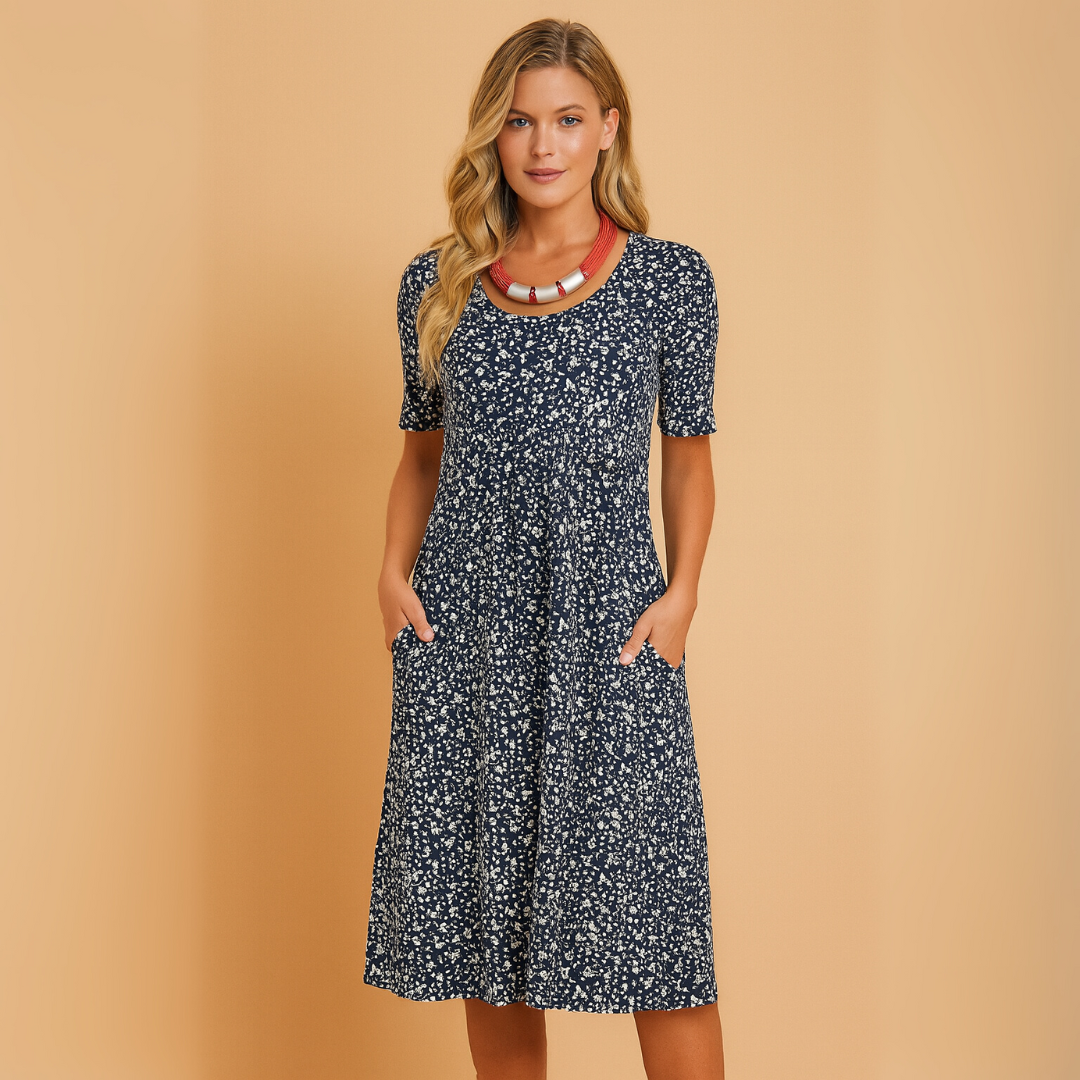 Midi-jurk met Bloemenprint – Luchtige Zomerjurk met Pofmouwen