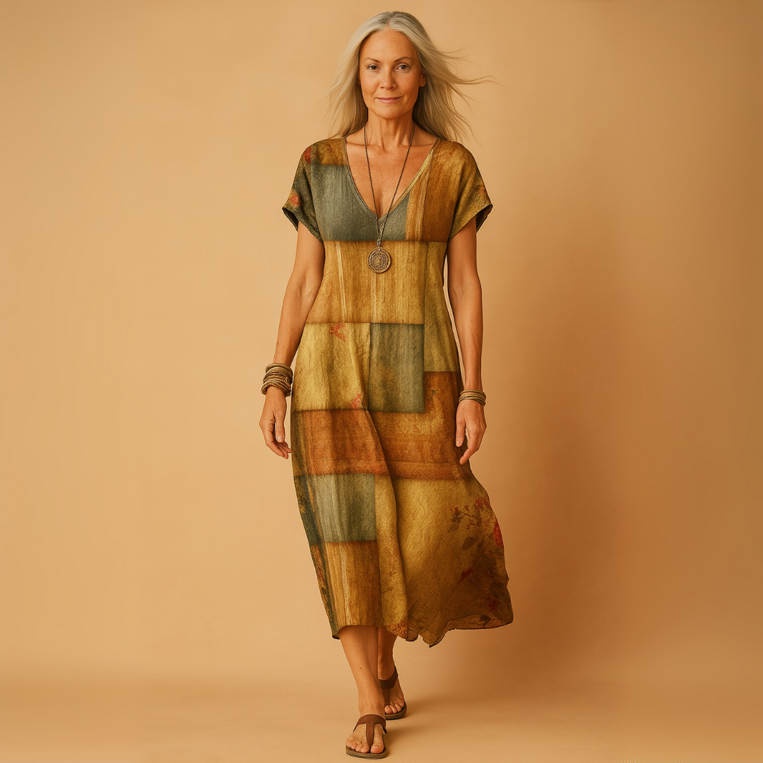 Vintage Ombre Damesjurk – Elegante Zomerjurk met Kleuroverloop