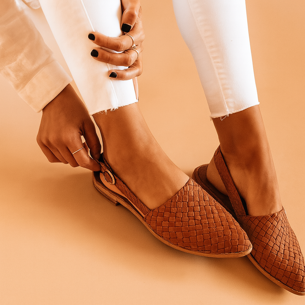 Elegante Handgemaakte Platte Dames Sandalen – Comfort & Stijl